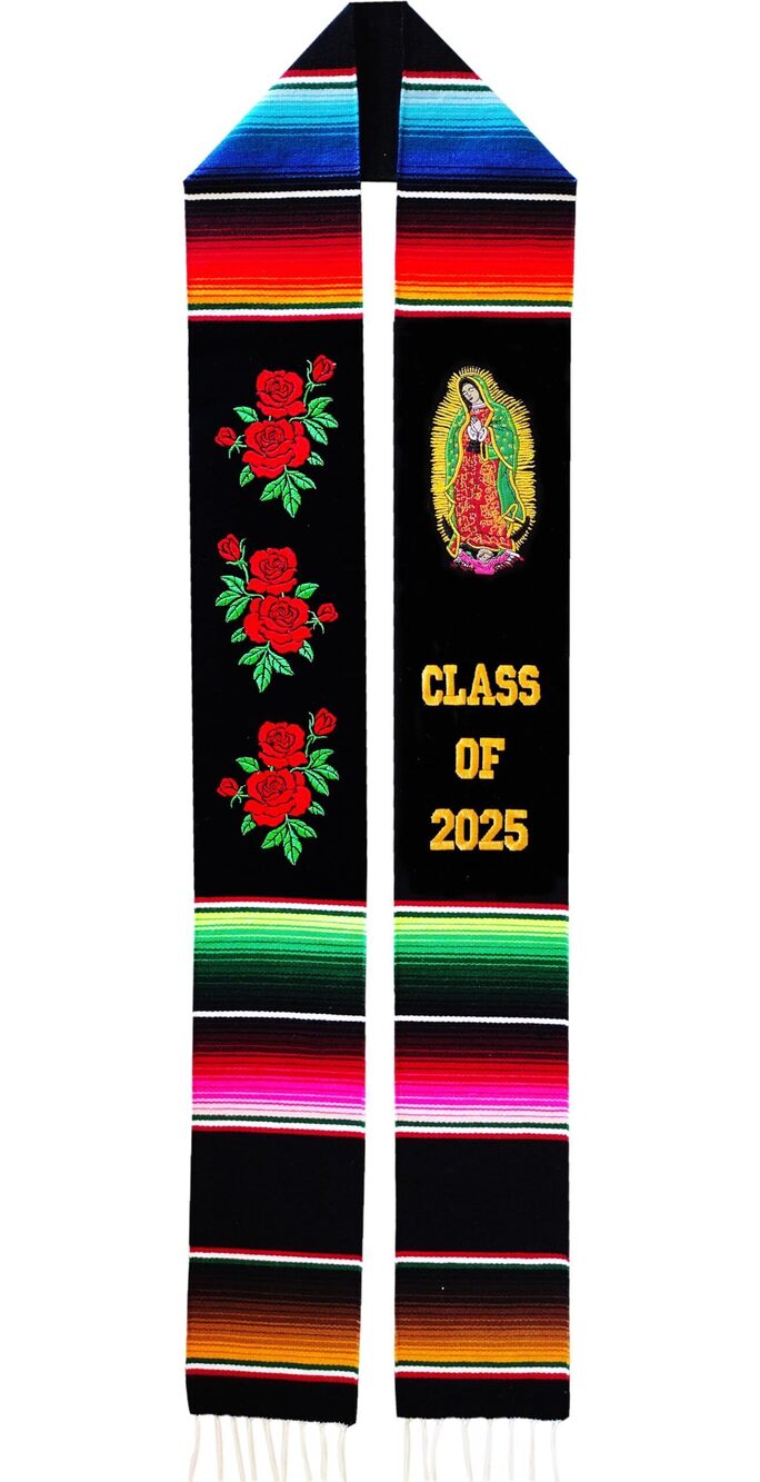 8051 Genuine Mexican Graduation Sash Class of 2025, Virgin of Guadalupe